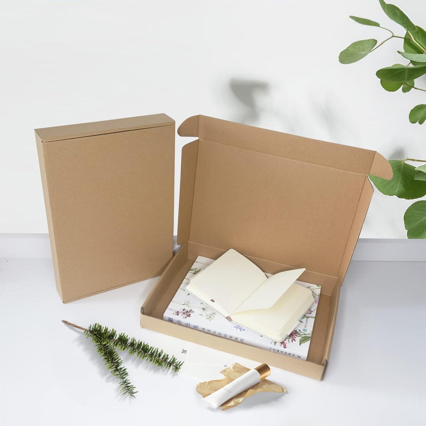 A4 Corrugated Cardboard Shipping Boxes, 320x222x46mm (12.5"x8.7"x1.8") Small Parcel Boxes, Packaging Mailing Boxes for Business, Posting, Small Packet Shipping, Storing or Gift(Pack of 10)