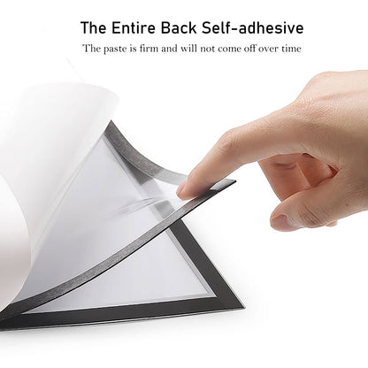 6 Pack Magnetic Wall Sign Holder 8.5 x 11 Poster Picture Frame Self-adhesive Kids Artwork Frame Display for Wall Window Shop Showroom Office