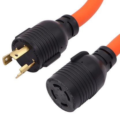 4 Prong to 3 Prong Generator Plug Adapter Cord, Nema L5-30P Generator Male to Nema L14-30R Transfer Switch Female,30Amp STW 10AWG 1.6FT