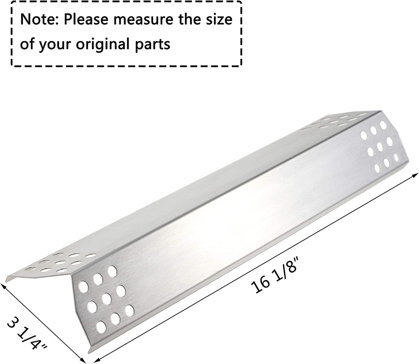 Utheer 16" Heat Plates Shield for Kitchen Aid 720-0745B, Nexgrill 720-0733, Master Chef G45308, G45311, G45301, Jenn-Air 720-0709 Gasgrill, Stainless Steel Heat Tent, Burner Cover, Flame Tamer, 4 Pack