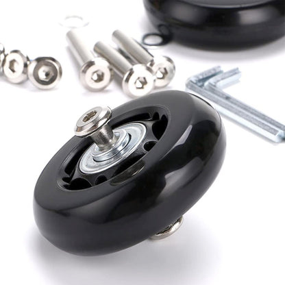 Suitcase Luggage Wheel Replacement kit Rubber Universal Wheels Swivel Caster Bearing Tool（Set of 2 Rounds） OD:70 W:24 ID:6 Axles:36/ 40mm