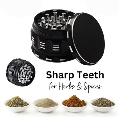3 Inch herb grinder / 3 layer spice grinder - portable size allows for you to easily grind your herbs at home or on the go. Black Grinder is Aluminum Alloy (Black, 3 Inches) (NO Screen Catcher)