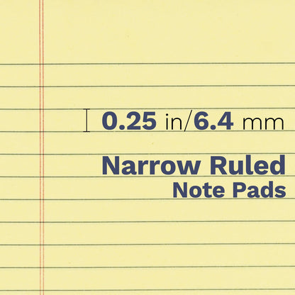 12 Pack Yellow Note Pads 5x8, Small Legalpads 5x8 Yellow for Office, Goefun Perforated College Ruled Writing Pads - 30 Sheets Samll Notepad