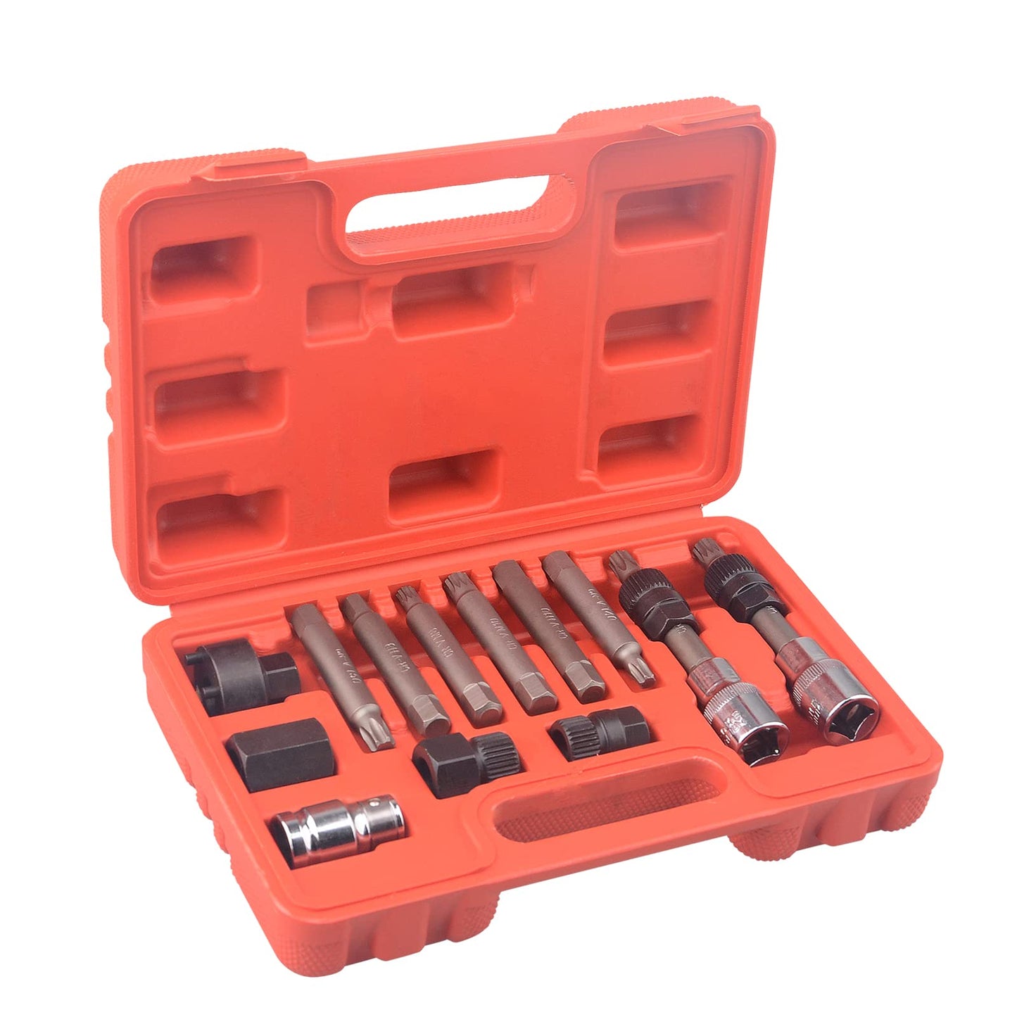 DAYUAN 13 Pc Alternator Freewheel Pulley Car Garage Tool Kit Hex Spline Star Bits
