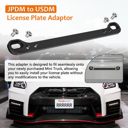 WFPOWER JDM to USDM Licence Plate Adaptor, 2 Pack Aluminum JDM Mini Truck License Plate Adaptor for JDM Car, Trailer License Plate Bracket JDM License Plate Frame Holder Japanese License Plate