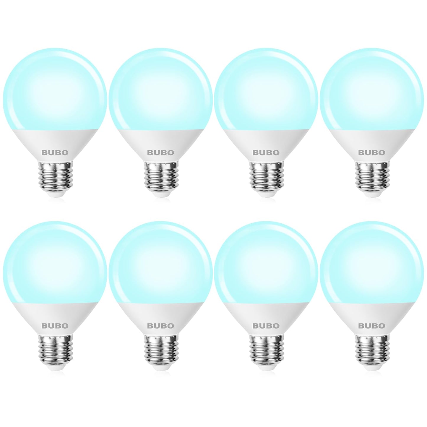 BUBO Vanity Light Bulbs 60 Watt Equivalent, Bathroom Light Bulbs Daylight White 5000K, G25 Globe Round Bulb 800 Lumens, E26 Medium Base, 7W, Non-Dimmable, 8 Pack