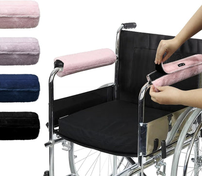SPRING SEAON Wheelchair Armrest Covers 2 Pack Soft Memory Foam Wheelchair Armrest Pads Wicking Washable for Office Transport Chair(Pink)