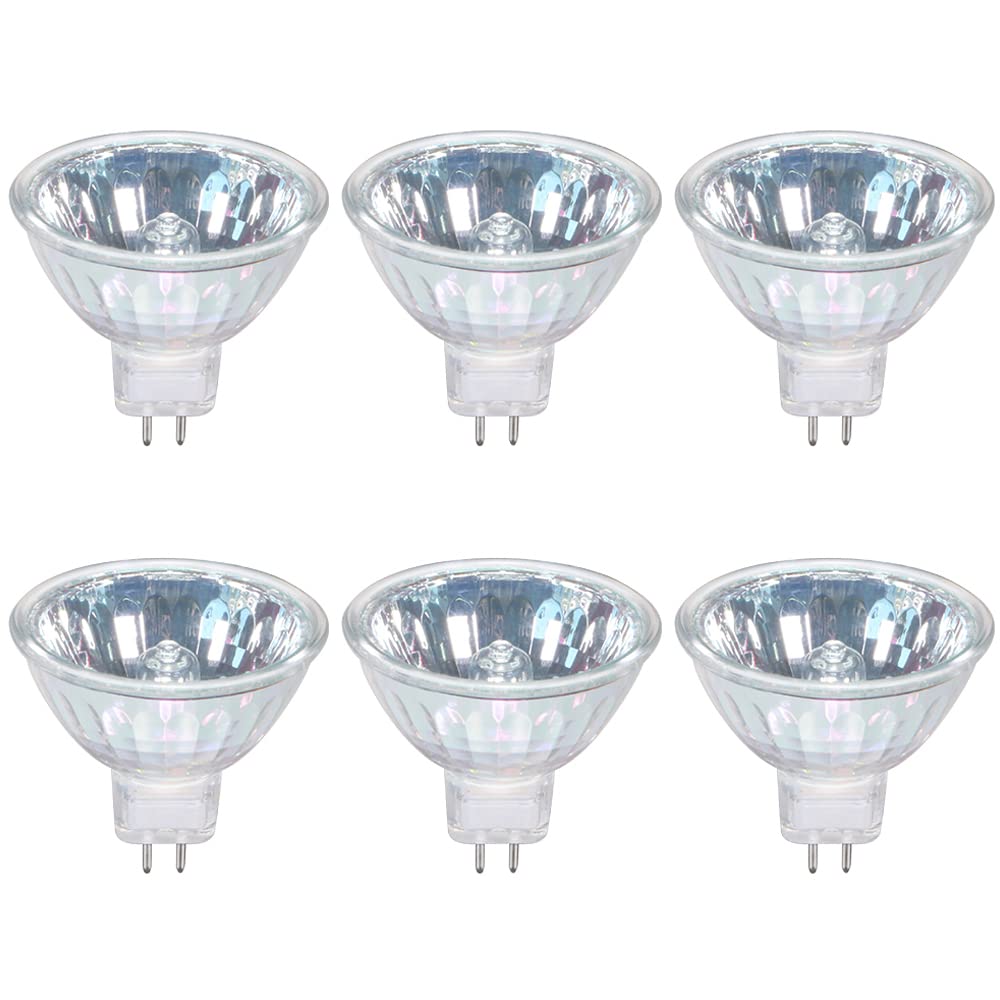 GMY MR16 Halogen Bulb 35W, Dimmable 12V MR16 GU5.3 Spotlight, 4000Hrs Long Lifetime, 2800K Warm White 480LM, 36° Beam Angle Bi-Pin Base 6Pack