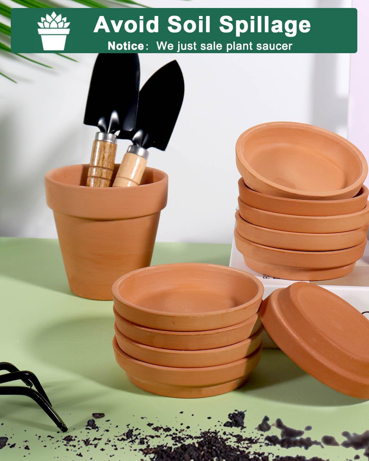 vensovo 3 Inch Terracotta Plant Saucer Pots Tray - 12 pcs Mini Planter Saucers for Indoor & Outdoor Plants, Small Clay Trays Perfect for 2 Inch 2.5Inch Flower Pot