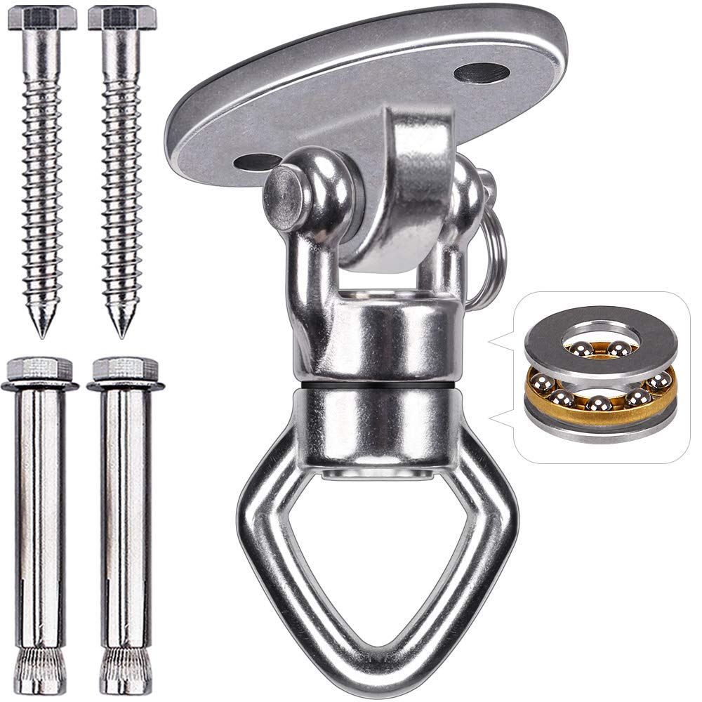 Besthouse Swing Hanger with 2 Bearing, 362kg Capacity, Rotational Device Hanging Accessory for Aerial Silks Dance, Web Tree Swing, Yoga Swing Sets