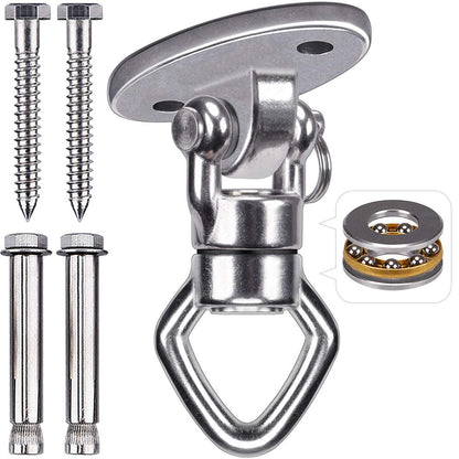 Besthouse Swing Hanger with 2 Bearing, 362kg Capacity, Rotational Device Hanging Accessory for Aerial Silks Dance, Web Tree Swing, Yoga Swing Sets