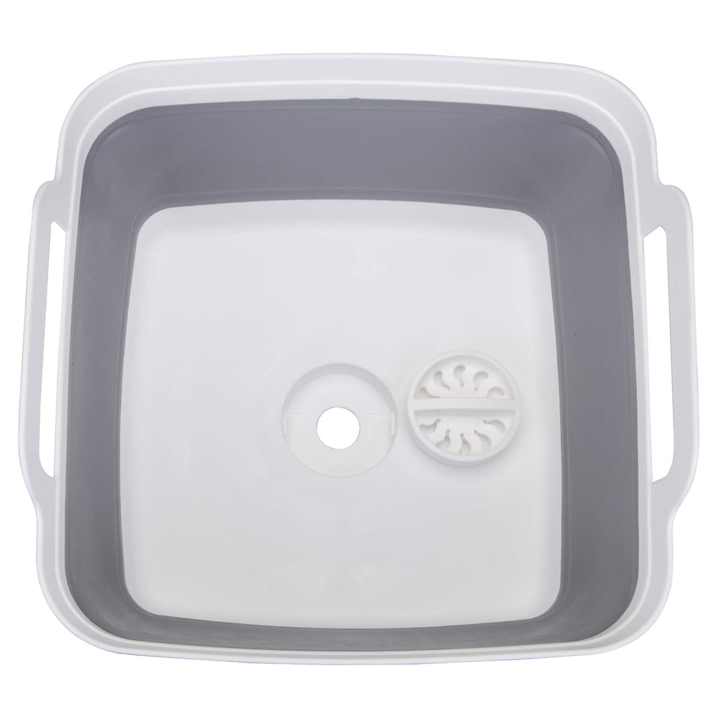 Suwimut 2 Pack Collapsible Wash Basin with Drain Plug Carry Handles, 9L Large Collapsible Sink Tub Portable Dish Tub Foldable Dishpan for Kitchen Sink, Camping Dish Washing Tub, Gray
