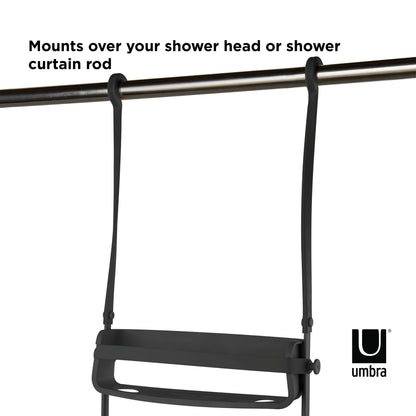 Umbra Flex Shower Storage Accessories with Patented Gel-Lock Technology Suction Cup, Black