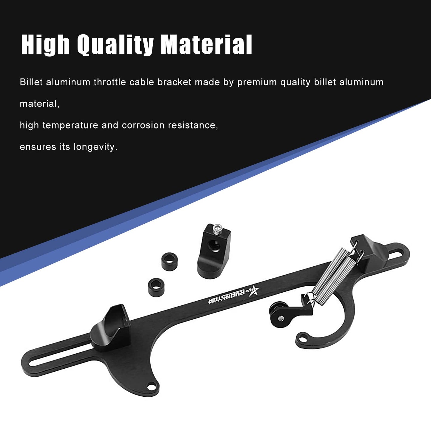 RYANSTAR RACING Aluminum Throttle Cable Bracket 4150 4160 Series Throttle Brackets Billet Adjustable Black