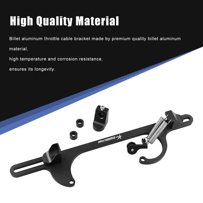 RYANSTAR RACING Aluminum Throttle Cable Bracket 4150 4160 Series Throttle Brackets Billet Adjustable Black