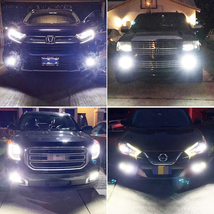 AUXLIGHT H3 LED Fog Light DRL Bulbs, 3000 Lumens Extremely Bright Bulbs Replacement for Cars, Trucks, 6000K Xenon White