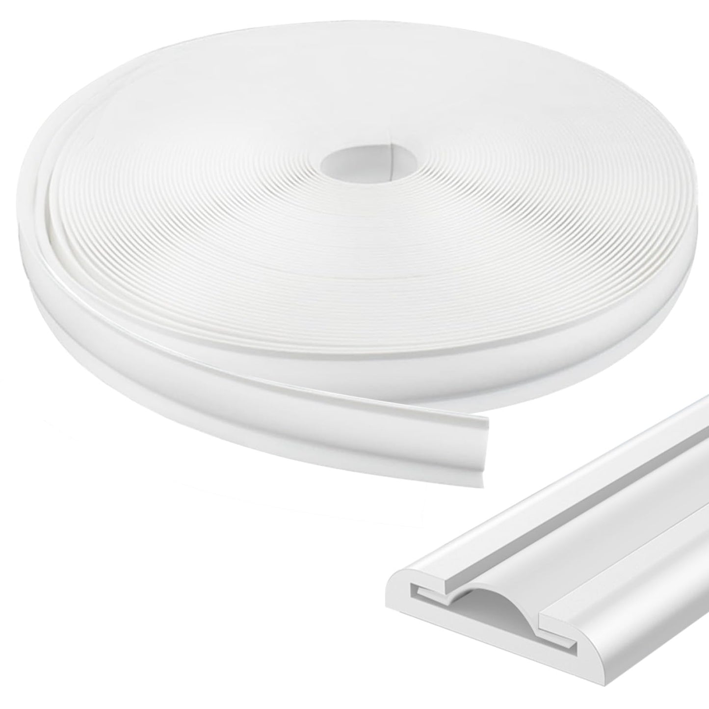 1" RV Vinyl Trim Molding Insert (50 ft), Heavy Duty RV Camper Travel Trailer Screw Cover, Gutter Corner & Roof Edge Track for RV Camper Travel Trailer, Durable Outside Seam Channel, White