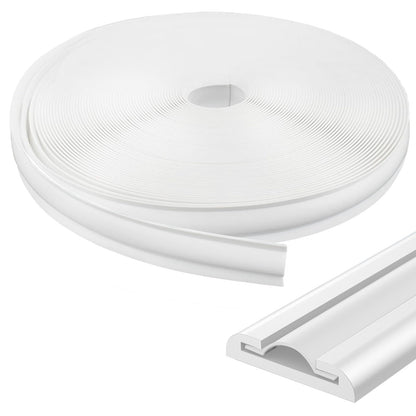 1" RV Vinyl Trim Molding Insert (50 ft), Heavy Duty RV Camper Travel Trailer Screw Cover, Gutter Corner & Roof Edge Track for RV Camper Travel Trailer, Durable Outside Seam Channel, White