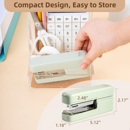 deli Stapler, Desktop Staplers with 1660 Staples and Integrated Staple Remover, 40 Sheet Capacity Office Stapler, 2 Pack, Green