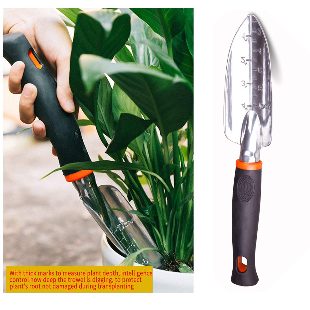 Yongkist 3 Piece Garden Tool Set, Cast-Aluminum Heavy Duty Gardening Kit Includes Hand Trowel, Transplant Trowel and Cultivator Hand Rake with Soft Rubberized Non-Slip Ergonomic Handle, Ideal Gifts