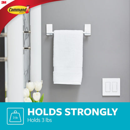 Command Towel Bar BATH42-MB-ESF, Matte Black, 1 Towel Bar, 4 Medium Water-Resistant Strips