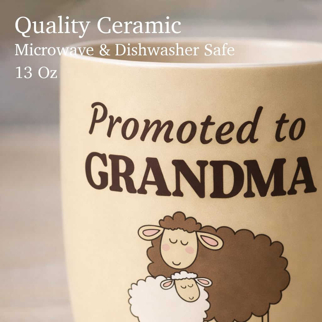 Triple Gifffted Promoted to Grandparents Coffee Mugs for New Best Grandma and Grandpa to Be, Gifts Ideas First Time Grandparent, Baby Reveal Pregnancy Announcement, Christmas Day, Ceramic 13Oz