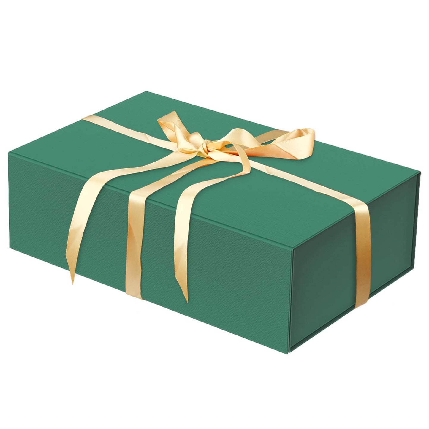 Luxury Large Gift Box 13.8x9x4.3 Inches Storage Box Ribbon Magnetic Closure for Luxury Packaging Box for Mother's Day, Birthdays, Bridal Gifts,Weddings (Forest Green)