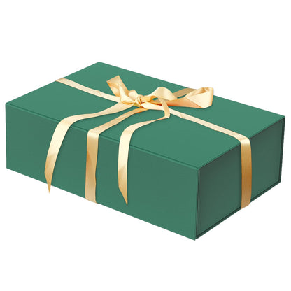 Luxury Large Gift Box 13.8x9x4.3 Inches Storage Box Ribbon Magnetic Closure for Luxury Packaging Box for Mother's Day, Birthdays, Bridal Gifts,Weddings (Forest Green)