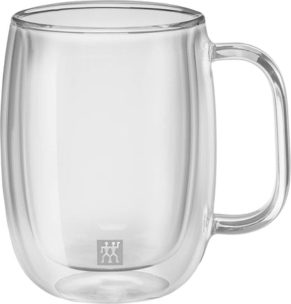 ZWILLING Sorrento Plus 2 Piece Insulated Double-Wall Borosilicate Glass Coffee Mug - 355 ml