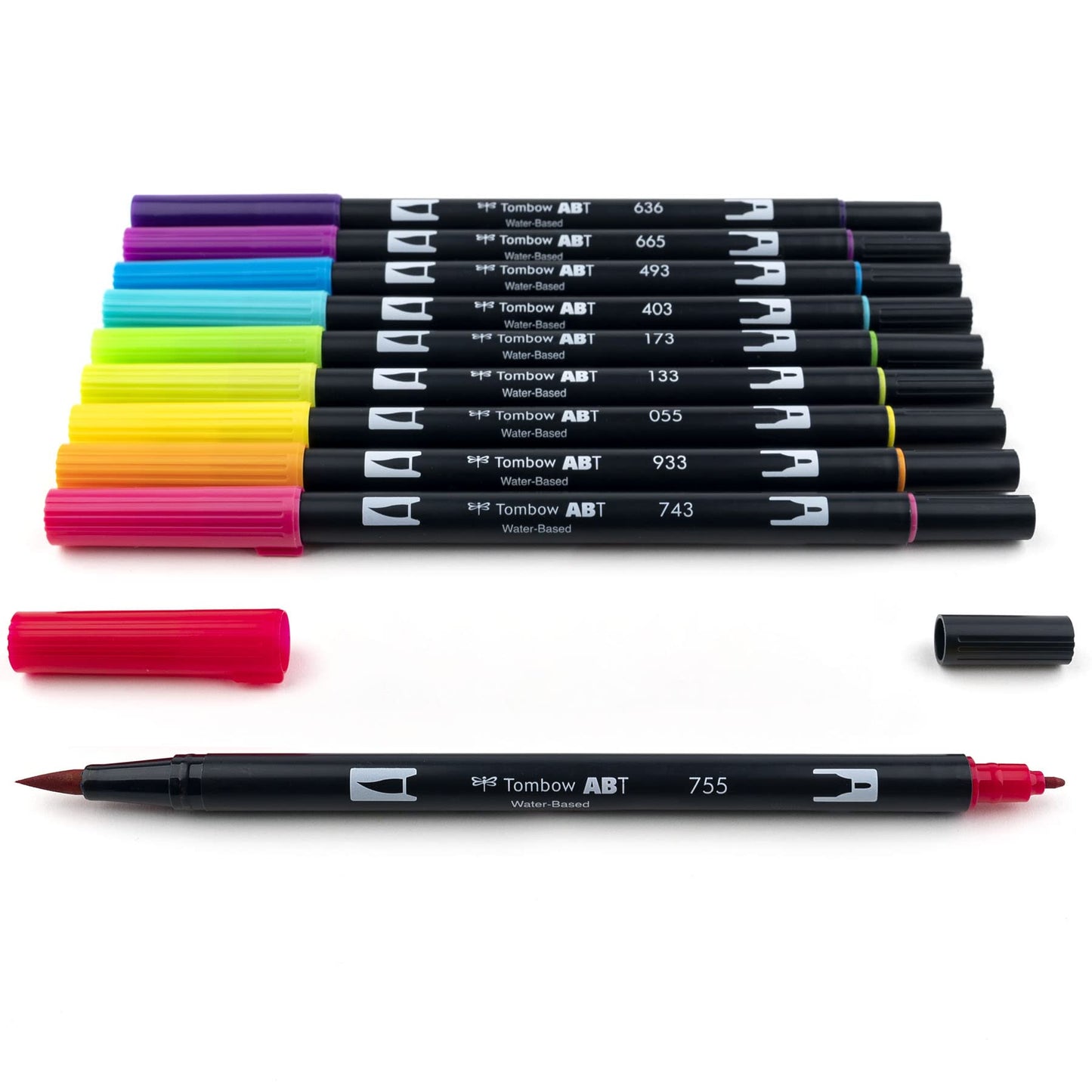 Tombow 56185 Dual Brush Pen Art Markers, Bright, 10-Pack