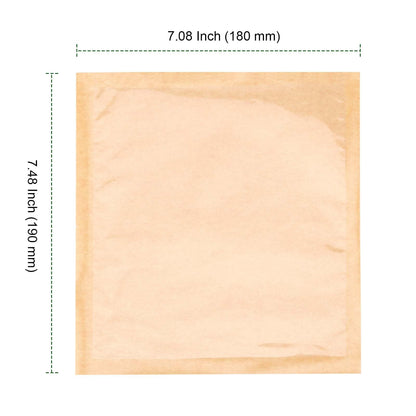 PINGEUI 400 PCS Visible Bakery Bags with Window, 7.5 × 7.1 Inch Kraft Paper Donut Pastry Bags bakery bags, Heat-Sealable Grease Resistant Wax Paper Bags for Cookies, Sandwich, Treats