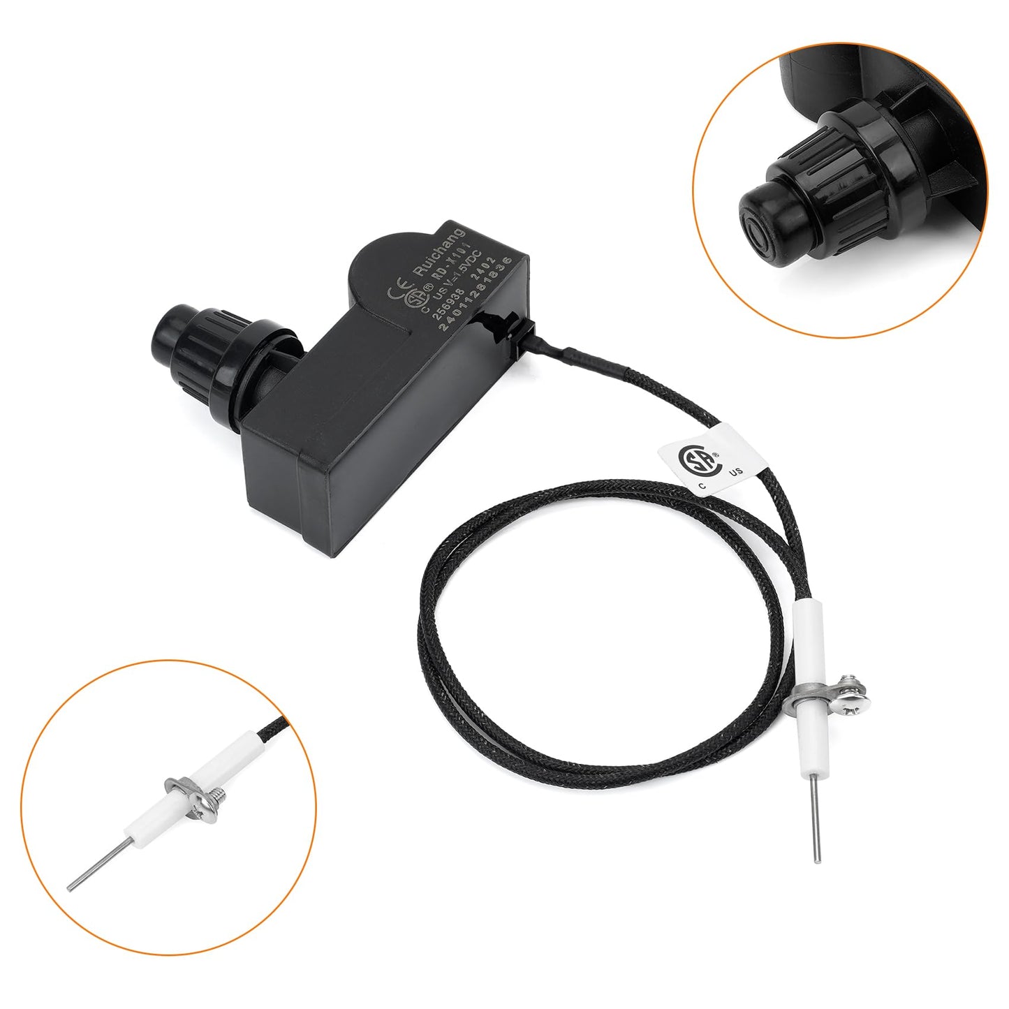 Stanbroil Low Pressure Propane Gas Flame Failure Safety Control Valve Kit with Fire Pit Push Button Ignition Kit