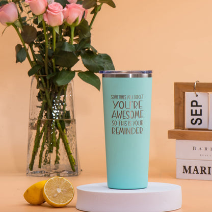 Birthday Appreciation Gifts for Women - Inspirational Tumbler for Her, Friends, Sister, Mom - You are Awesome - 22oz