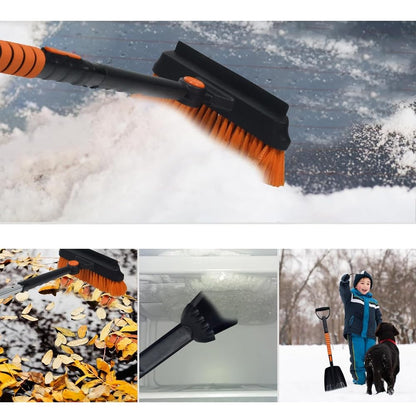 5-in-1 Snow Shovel with Extendable Handle Pivoting Brush Head and Foam Grip Versatile Removal Kit Storage Bag for Cars, Trucks, SUVs, Camping, Outdoor Use Shovel Car Camping Essentials