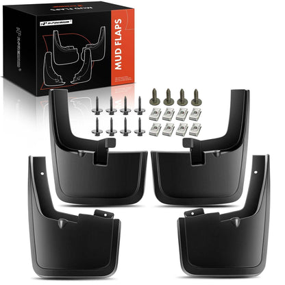 A-Premium Set of 4PCS Mud Flaps Splash Guards Mudguards Mudflaps with Hardware Kits Accessory Compatible with Ford F-150, 2015-2020, (fits for Fender Flares), Black Color, Front LH RH and Rear LH RH