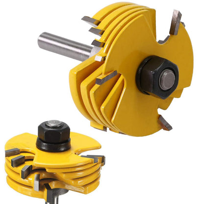 Bestgle 1/4 Inch Shank Slot Cutter Router Bits Adjustable 3 Wing Slotting Cutter Router Bit Set with 6 Different Cutting Lengths 5/64", 3/32", 1/8", 5/32", 3/16", 1/4" for DIY Woodworking
