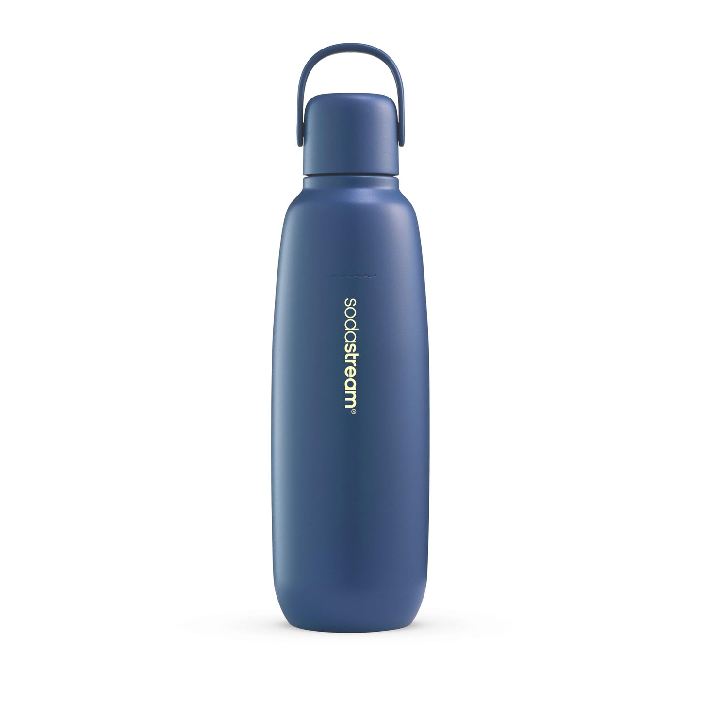 SodaStream - Fizz & Go Cool Bottle | Stainless Steel Carbonating Water Bottle | Keeps Drinks Cold 12 Hrs | Cupholder Friendly | Compatible with Pink CO2 Cylinder Machines | Storm Color | 0.9L