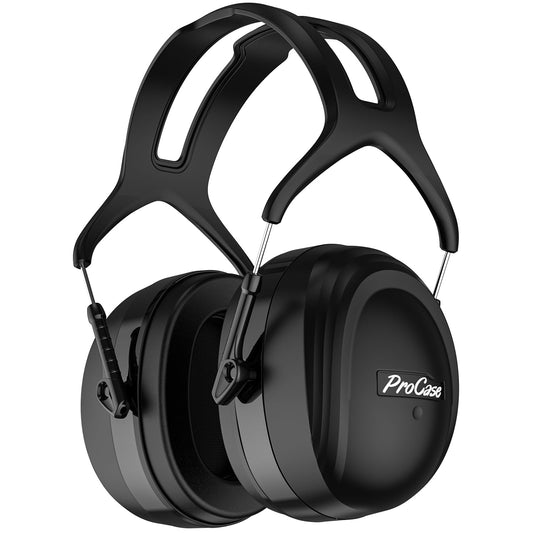 ProCase Extra Large SNR 37dB Noise Cancelling Ear Muffs, Ear Hearing Protection for Adults Men, Wide Size Adjustment and Comfortable Noise Cancelling Headphones for Shooting Woodworking -Black