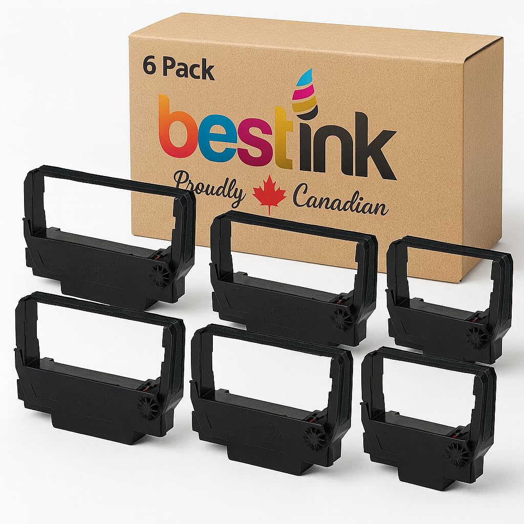 Best Ink Replacement Compatible with ERC30 / ERC34 / ERC38 New Compatible Black Ribbon - 6 Per Pack