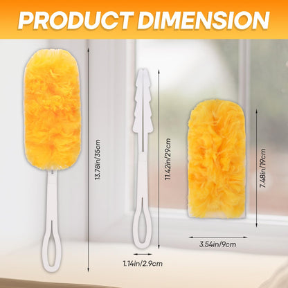 60Pack Duster Refills Compatible with Swiffer Duster,Heavy Duty Multi Surface 360 Microfiber Refills,Unscented Disposable Dusters Kit for Cleaning Dusting Furniture Blind Ceiling Fan(60 Pcs+ 1 Handle)