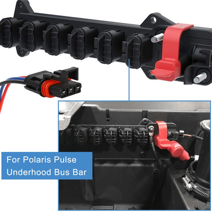 DKARDU Pulse Power Plug Pigtail Connector for Polaris Ranger XP 1000 RZR RS1 Pro General 2018 2019 2020 2021 Bus Bar Harness Pigtail Connector, 14 AWG, 6PCS