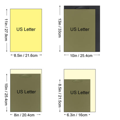 QIELSER 12 Pack Black Gift Bags with Ribbon Handles, Kraft Paper Gift Bags with Tissue Paper 3 Different Sizes in 21.5cm, 25.5cm and 33cm for Party Favor, Wedding, Retail, Business, Graduations