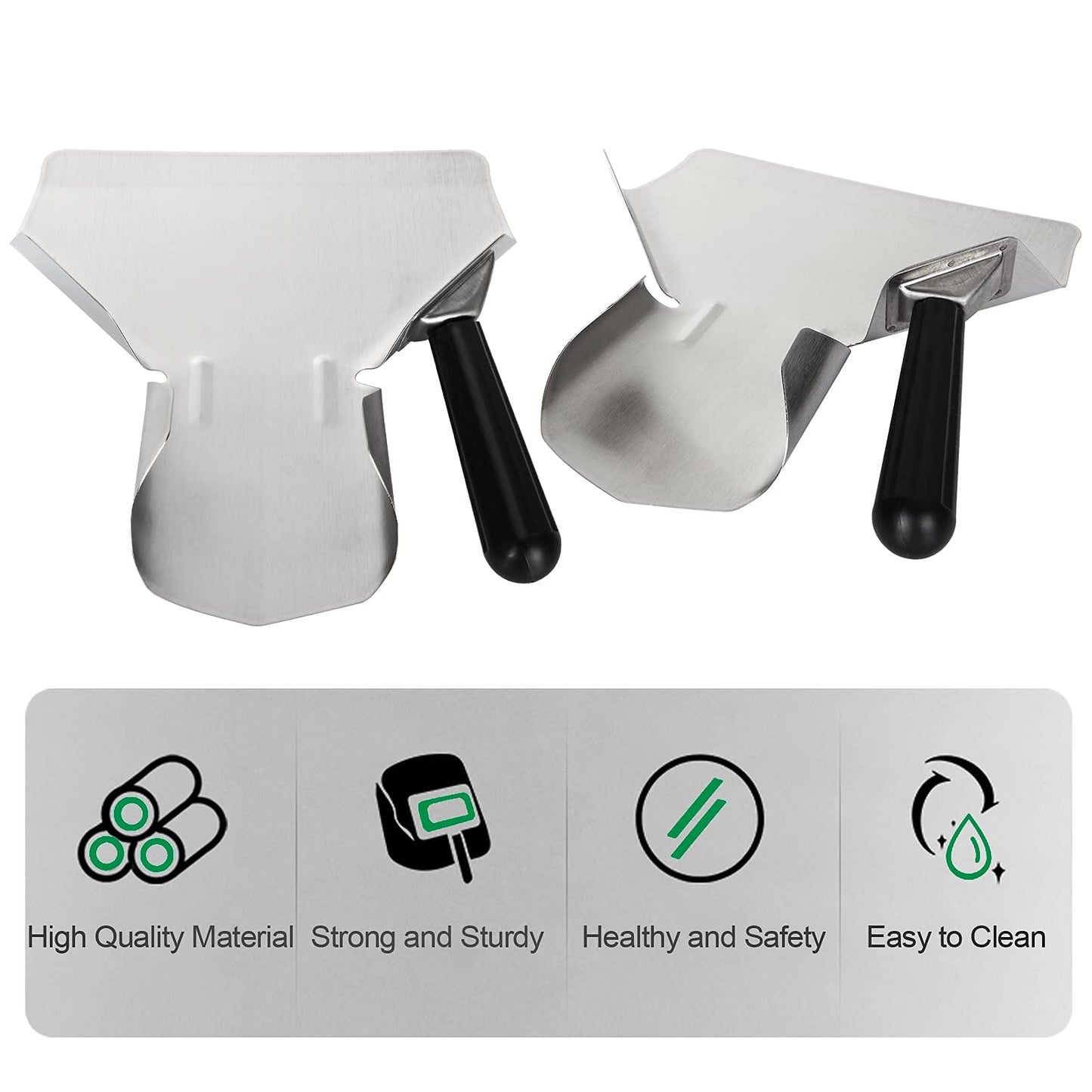 2 Pack Popcorn Scoop Stainless Steel French Fry Scooper Quick Fill Popcorn Bags for Popcorn Machine, Speed Hand Scoop Commercial Fry Bagger Scooper for French Fries, Snacks, Ice, Dried Nuts