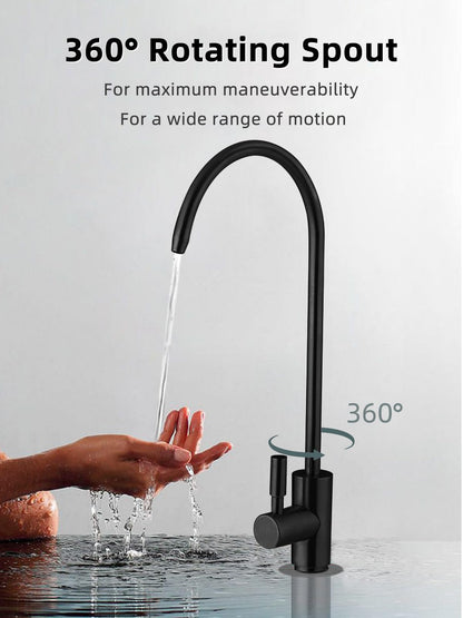 Bifordo Drinking Water Faucet Matte Black,Lead-Free Water Filter Faucet,Easy to Install Reverse Osmosis Faucet for Kitchen Bar Sink