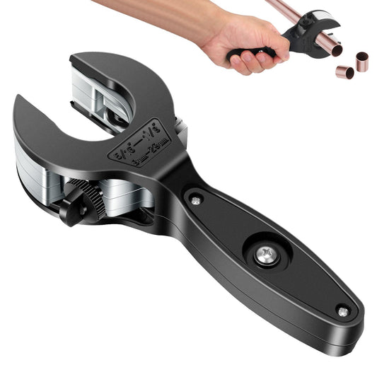 SUNJOYCO Ratcheting Tubing Cutter, Ratchet Pipe Cutter 5/16" to 1-1/8", 2 in 1 Close Quarters Tube Compact Cutters, Ratchet-Type Tube Cutting Tool for Copper, Aluminum, PVC, PEX, Steel, Fuel Pipe