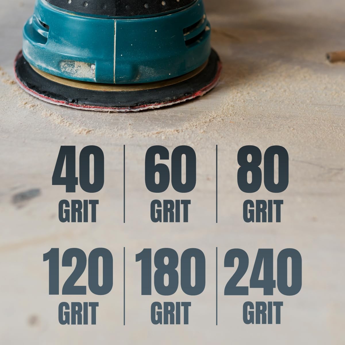 POWERTEC 110610 12-Inch PSA 120-Grit Aluminum Oxide Self Stick Sanding Disc, 10-Pack