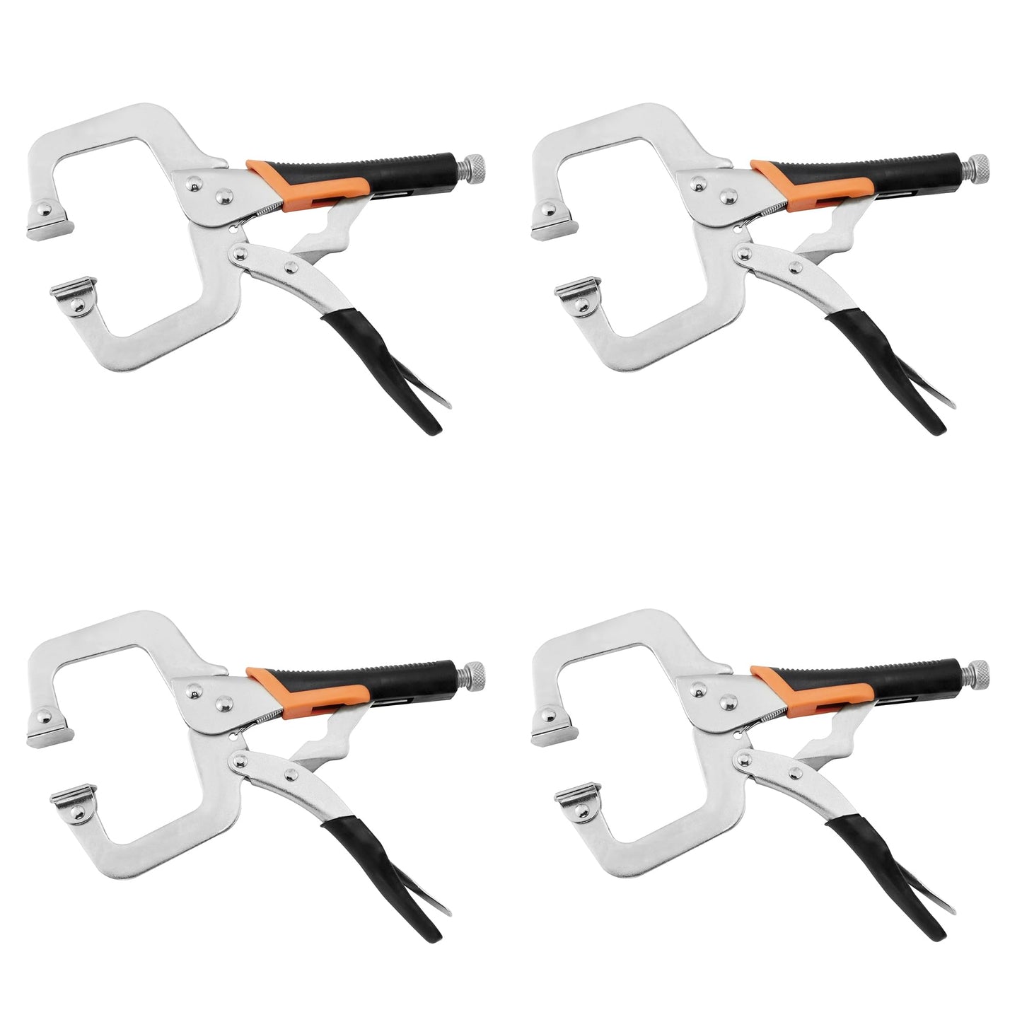 6-Inch C-Clamp Locking Pliers,Heavy Duty Vise Grip Welding Clamp with Swivel Pads for Woodworking,Home,Metalworking,Auto Repair(4 Pack)