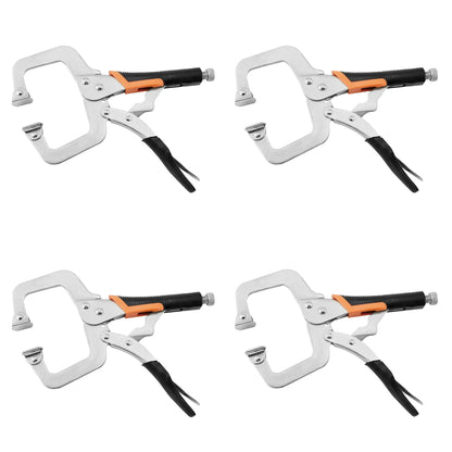 6-Inch C-Clamp Locking Pliers,Heavy Duty Vise Grip Welding Clamp with Swivel Pads for Woodworking,Home,Metalworking,Auto Repair(4 Pack)
