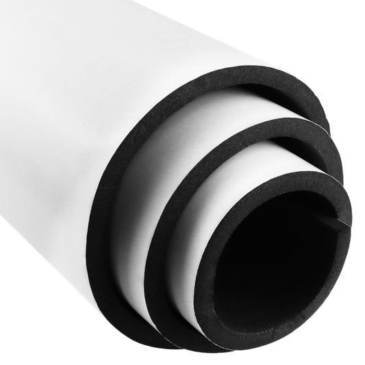 Vefhby Foam Insulation Neoprene Sheets Roll with Adhesive, 12 in x 59 in x 1/2 in Closed Cell Neoprene Rubber Roll, Multi-Function for DIY, Home, Industrial & Soundproof Projects (Black)