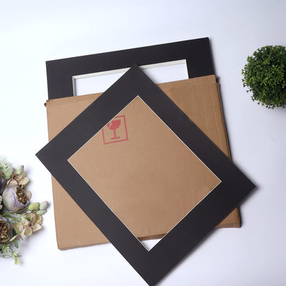 ZBEIVAN 11x14 Black Picture Mats with white Core Bevel Cut Frame Mattes for 8x10 Pictures - Pack of 12